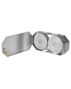 Interior layout showcasing dual jumbo roll capacity and universal paper compatibility