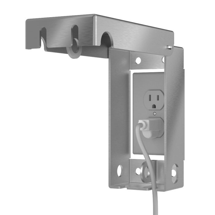 Front view open showing interior for outlet installation