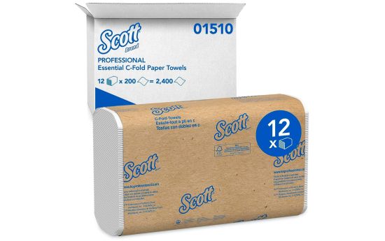 Scott Essential C Fold Paper Towels (01510) with Fast-Drying Absorbency Pockets