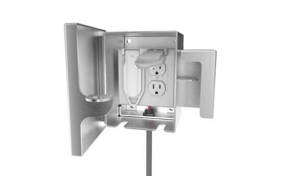 Vandal Proof Double Gang Electrical Outlet Security Box with Protected Padlock