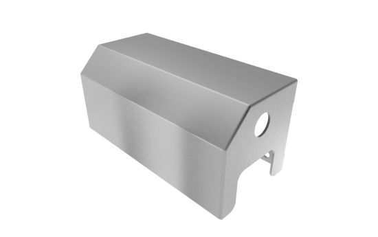Vandal proof two roll stainless steel toilet paper holder with shroud lock front angle