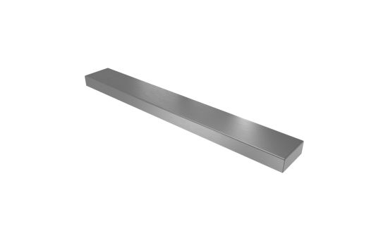 Front view of 24-inch vandal resistant stainless steel utility shelf
