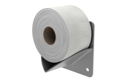 CDCR-compliant vandal-resistant toilet paper holder front isometric view