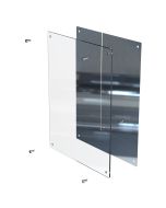 Stainless steel safety mirror with anti-graffiti polycarbonate front view