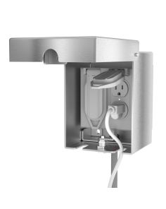 Front view open showing double gang outlet cavity