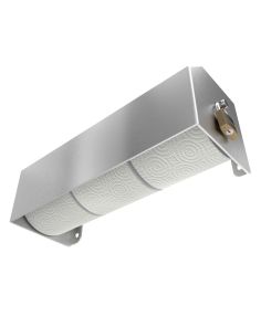Vandal resistant three roll stainless steel toilet paper holder front angle