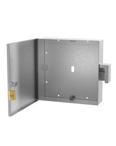 Open view showing spacious 16x16 interior compartment and mounting plate