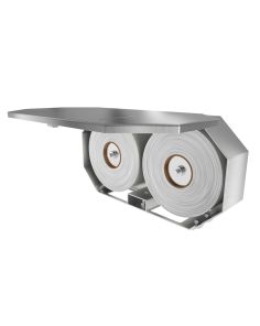 Interior layout showing two 9” mini jumbo roll capacity and paper compatibility