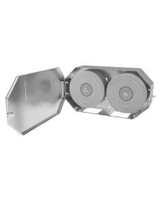 Interior layout of the dispenser showing paper roll placement