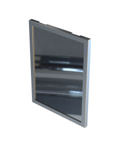 Vandal resistant stainless steel framed mirror with sacrificial polycarbonate layer
