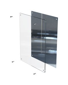 Stainless steel safety mirror with anti-graffiti polycarbonate front view