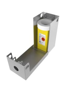AA-SC300 open with 1.5 quart sharps container installed