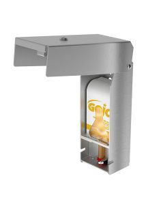 Dispenser open showing installed GoJo 800ml boxed soap cartridge