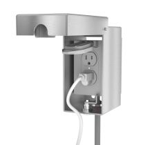 Front view open showing outlet cavity and internal access