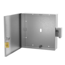 Open view showing spacious 16x16 interior compartment and mounting plate