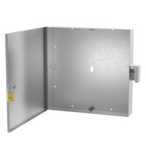 Open front view showing large internal 24x24 space and rear access panel