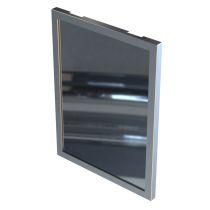 Vandal resistant stainless steel framed mirror with sacrificial polycarbonate layer