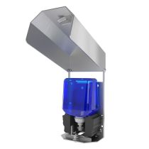 Front view of dispenser open showing installed soap cartridge"