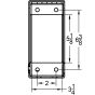 Back line drawing with mounting points and rear opening dimensions