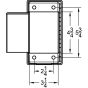 Technical rear line drawing with conduit opening dimensions