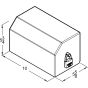 Isometric technical drawing of the AA-HRTD-LCx2E toilet paper holder