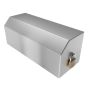 Heavy-duty three roll toilet paper dispenser side view