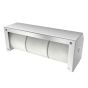 Rear view of commercial-grade three roll toilet paper holder