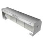 Vandal proof four roll restroom paper holder - rear isometric view