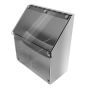 Front view of AA-K100 stainless steel brochure holder with clear Plexiglas lid