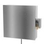 Front view of 20x20 vandal resistant stainless steel lock box with integrated padlock shroud