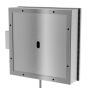 Rear panel showing 18x18 rear opening and mounting hole layout