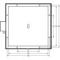 Technical rear view drawing with mounting and conduit placement