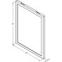 Dimensional drawing showing stainless steel reflective surface and polycarbonate cover