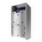 Back view of stainless steel dispenser showing mounting holes