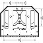 Back line drawing with detailed mounting hole placements