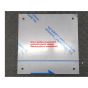 Protective plastic wrap covering mirror, to be removed before installation.
