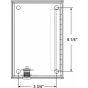 Back line drawing showing 3/8” mounting hole placement