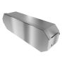 Isometric view of heavy-duty stainless steel 3-roll toilet paper dispenser with padlock.