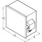 Dimensional diagram highlighting paper towel placement
