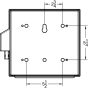 Technical rear drawing with 3/8” mounting holes
