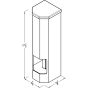Dimensional line drawing showing four-roll capacity