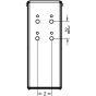 Line drawing of rear mounting pattern with hole spacing