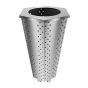Front view of VSP-TR16 compact stainless steel trash can with top lid closed