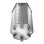 Bottom angle showing drain-resistant base and compact footprint