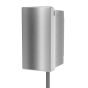 Front view of single-gang outlet security box with keyed cylinder lock