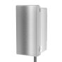 Front view of single-gang outlet security box with hitch lock closed