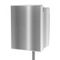 Front view of double gang outlet security box with hidden cylinder lock