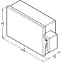 Dimensional front view drawing showing full height and width