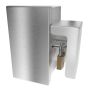 Front view of AA-HB-100 hose bib security box - stainless steel closed