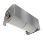 Angled view showcasing stainless steel construction and dual roll capacity